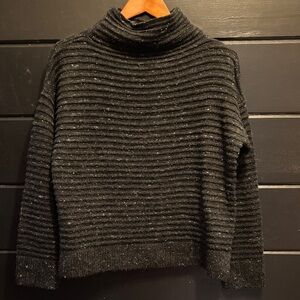 Madewell Black Ribbed Turtleneck Sweater